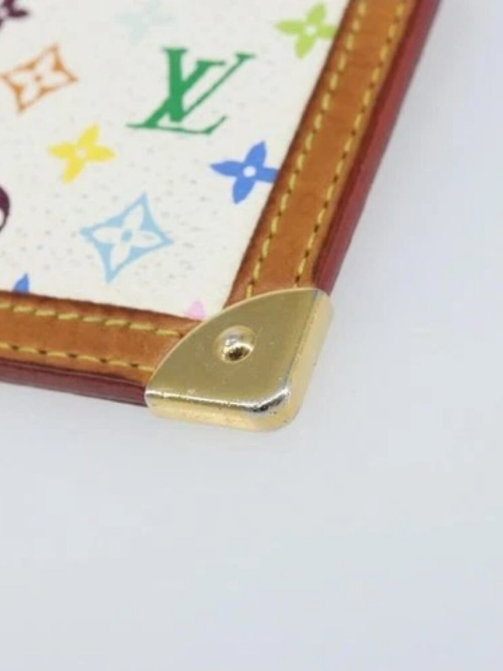 LOUIS VUITTON Monogram Multicolor Pochette Cles Purse White M92655 Auth 172025 - Picture 7 of 16